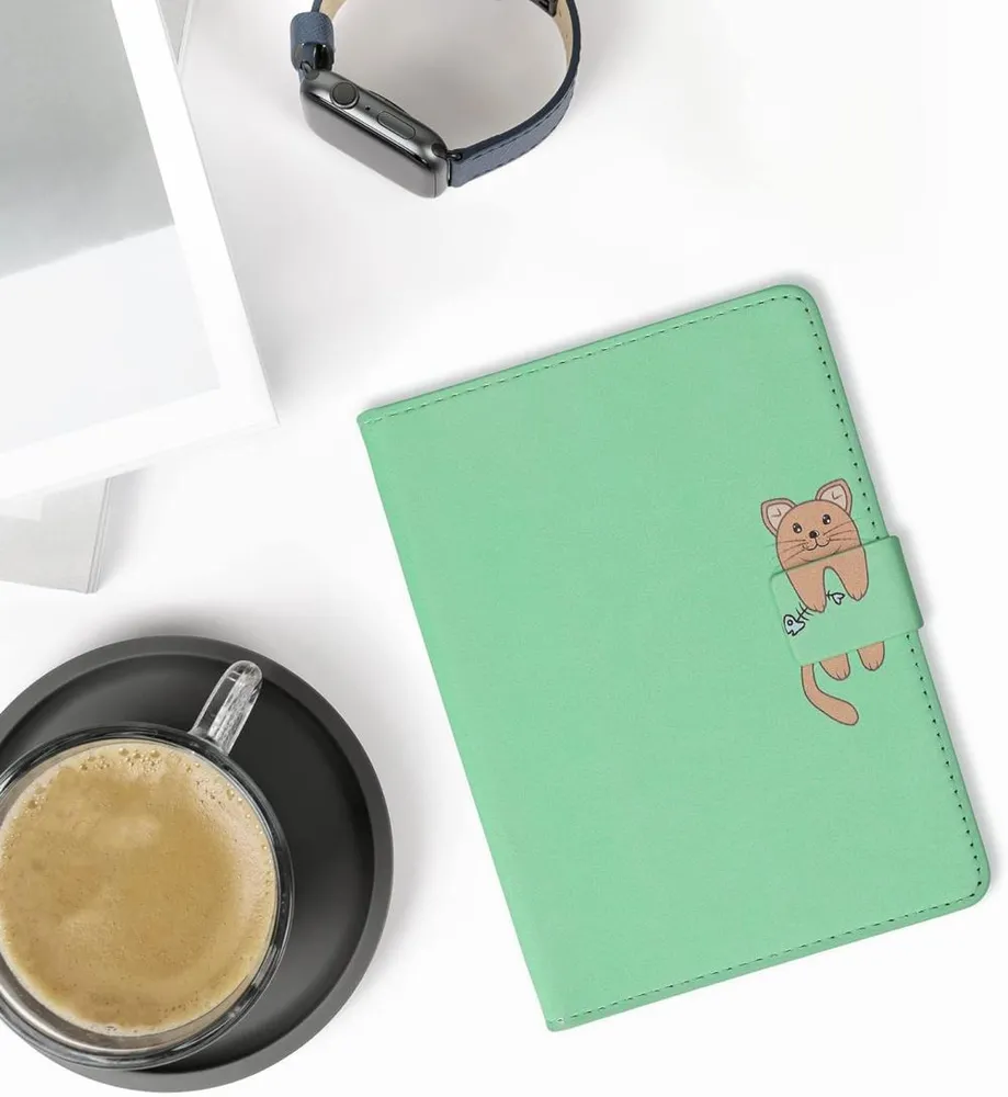 Puzdro KW Mobile - Cat Design - KW5781301 - pre Amazon Kindle Paperwhite 5 (2021) - zelené