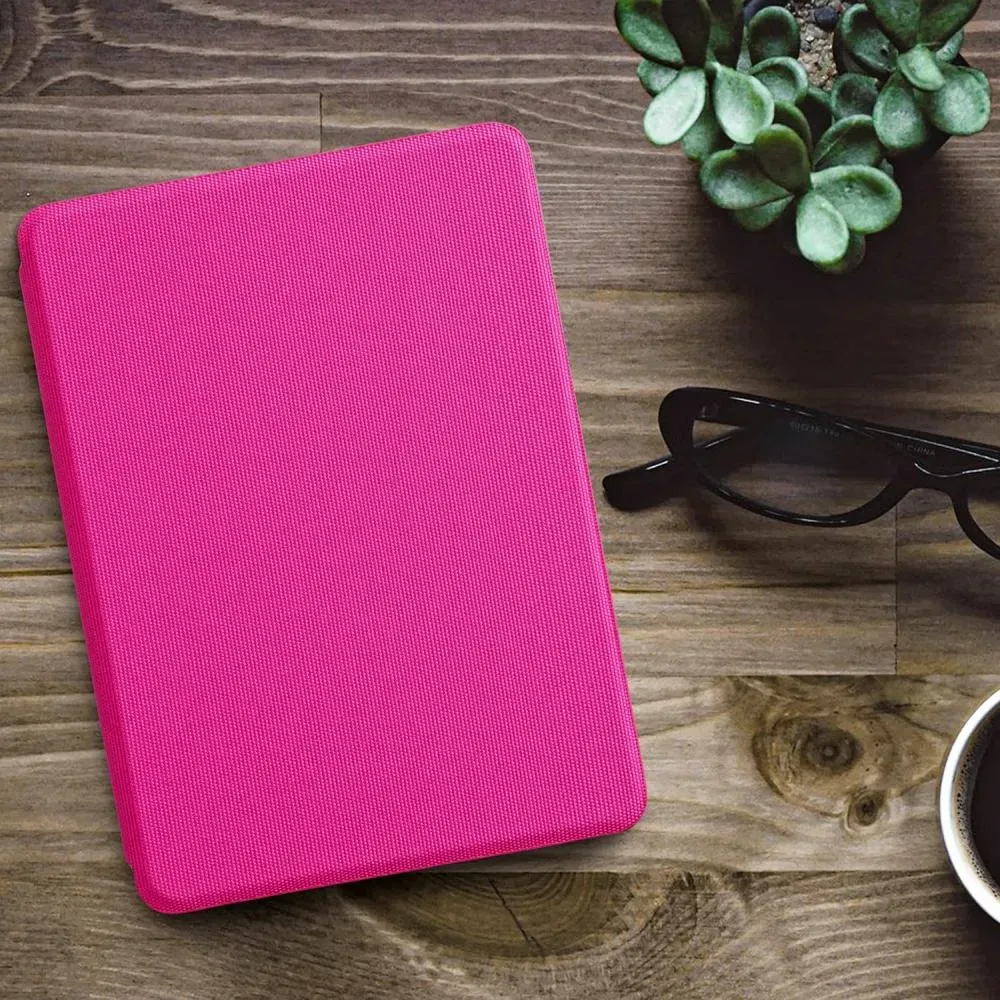 Púzdro KW Mobile - Nylon Book - KW5626533 - pre Amazon Kindle Paperwhite 5 (2021) - tmavo ružové