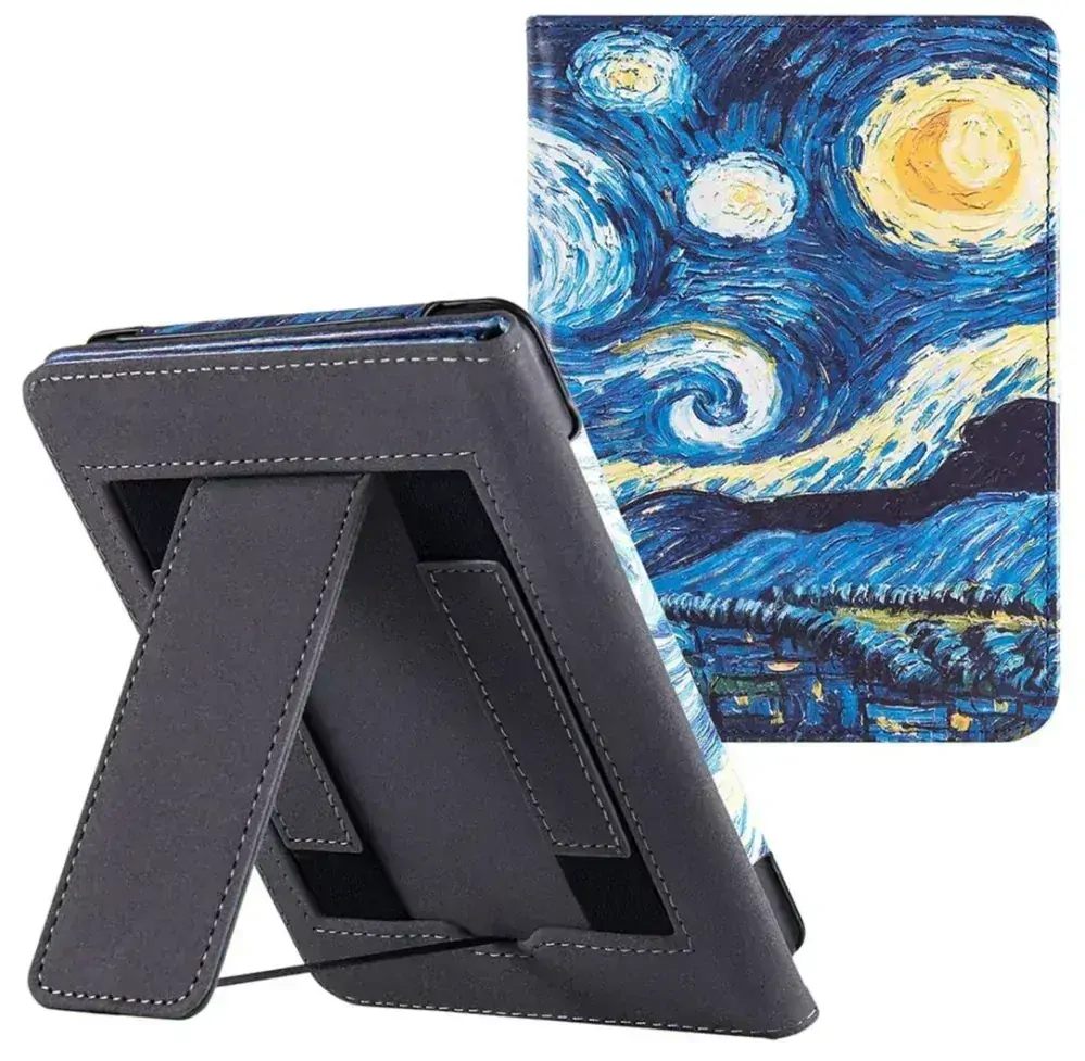 Fortress FT4005 - puzdro so stojanom pre Pocketbook 743 (G/C/K) - motív Gogh, magnet, AutoSleep