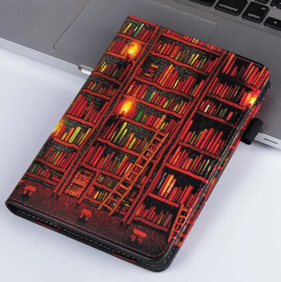 Fortress FT4021 Premium - púzdro so stojanom pre Amazon Kindle Paperwhite 5 (2021) - motív Bookcase, magnet, AutoSleep