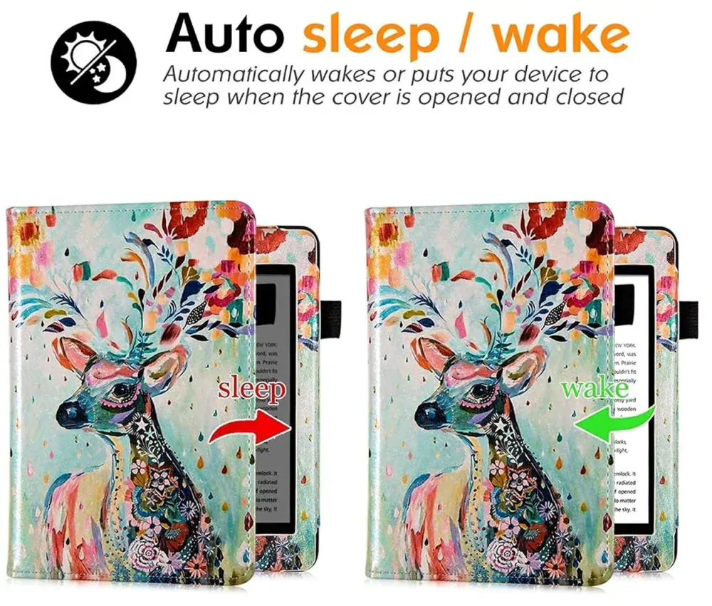 Fortress FT4023 Premium - púzdro so stojanom pre Amazon Kindle Paperwhite 5 (2021) - motív Deer, magnet, AutoSleep