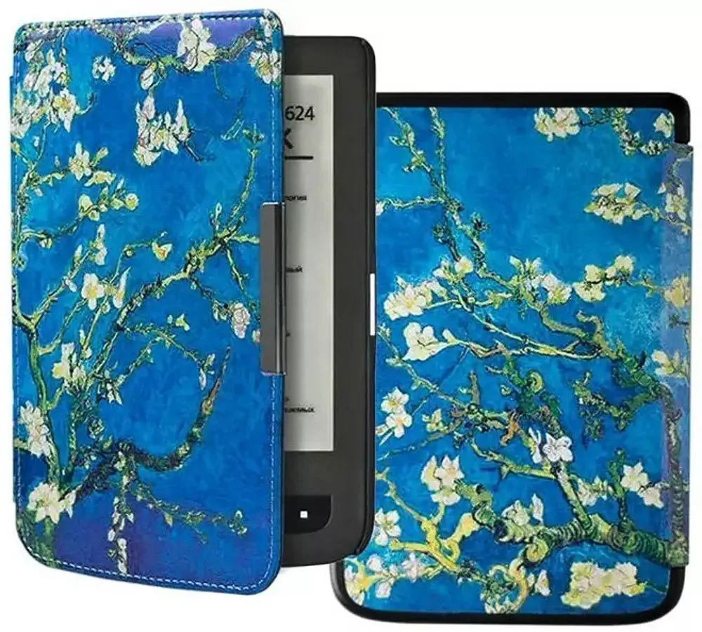 ARMORI TRIMER T039 - púzdro pre Pocketbook 614 / 615 / 624 / 625 / 626 - motív Blue Garden