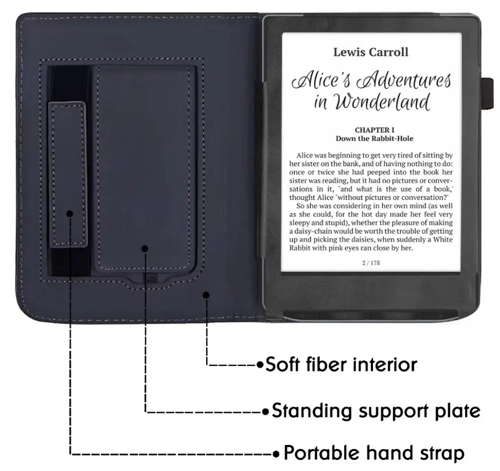 ARMORI Holder T045 - puzdro so stojanom pre Pocketbook 629/634 Verse (Pro) - čierne, magnet, AutoSleep