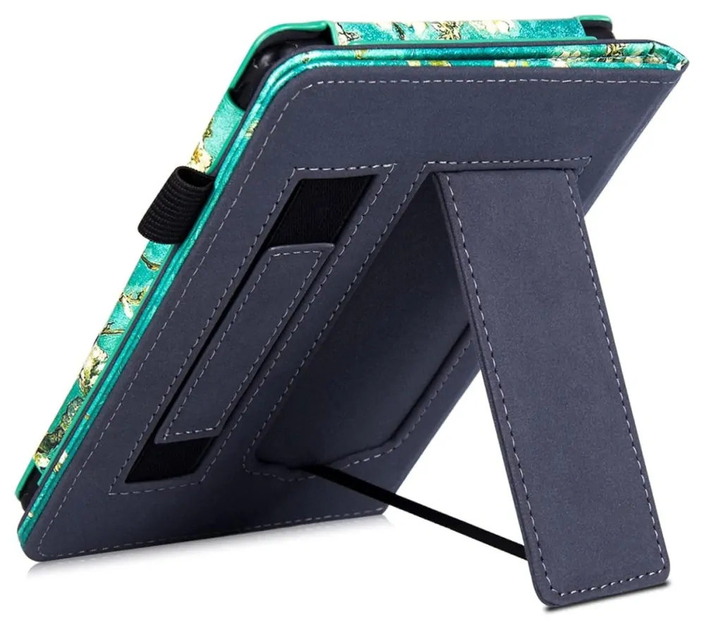 ARMORI Holder T050 - puzdro so stojanom pre Pocketbook 629/634 Verse (Pro) - motív Blue Garden, magnet, AutoSleep
