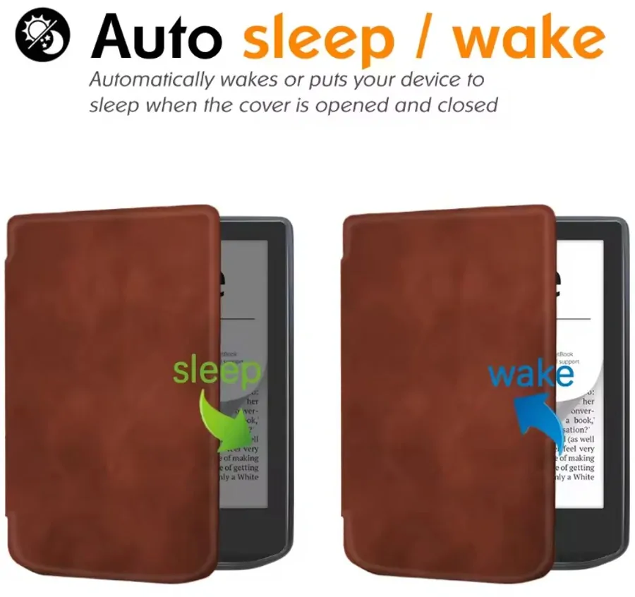 Armori Trimer T053, púzdro pre Pocketbook 629 Verse / 634 Verse Pro - magnetické zatváranie, AutoSleep, hnedé