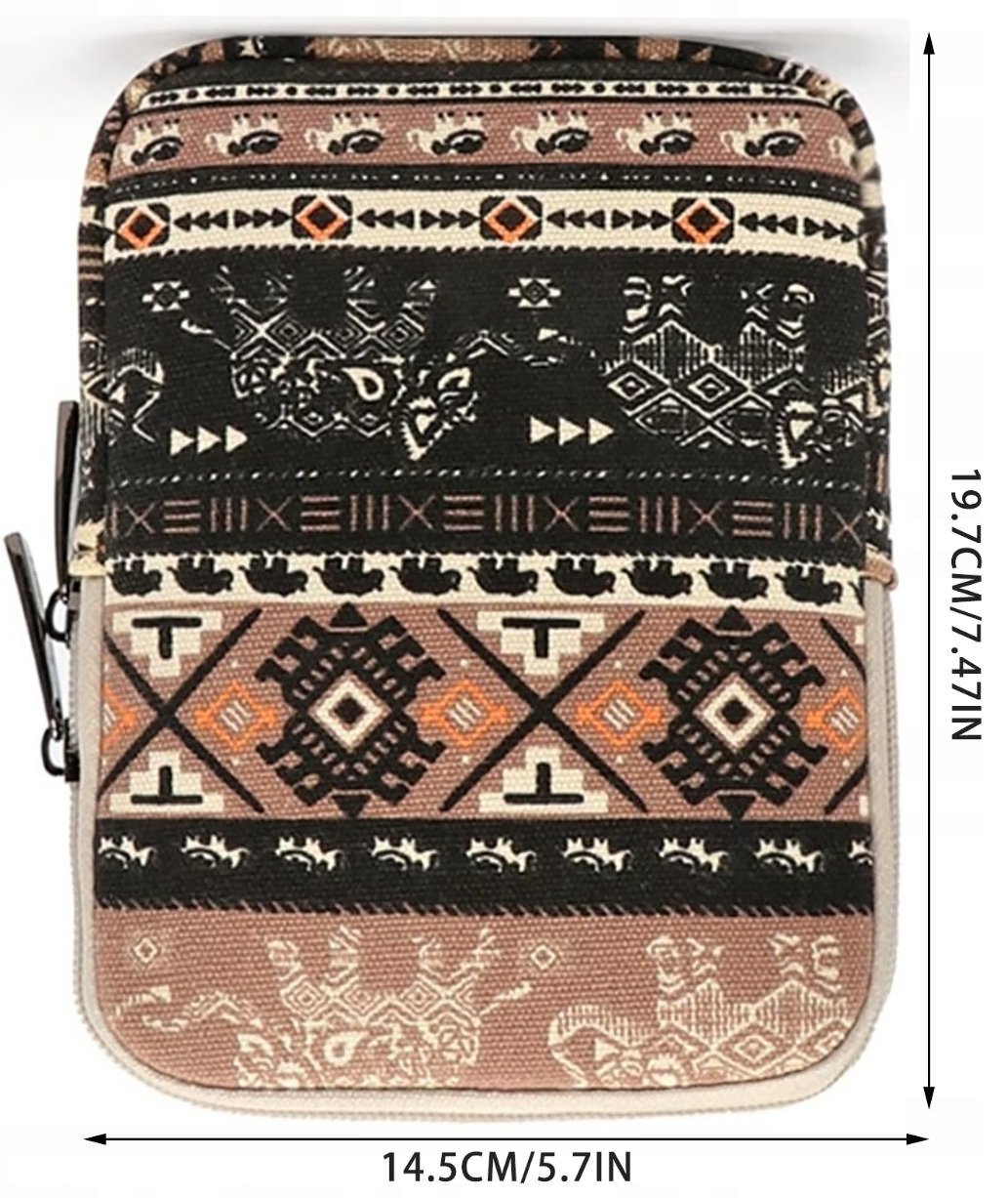 ARMORI Zipper Z068 - motív Brown Elephant - Univerzálne puzdro pre čítačky 6" - textilné, zips