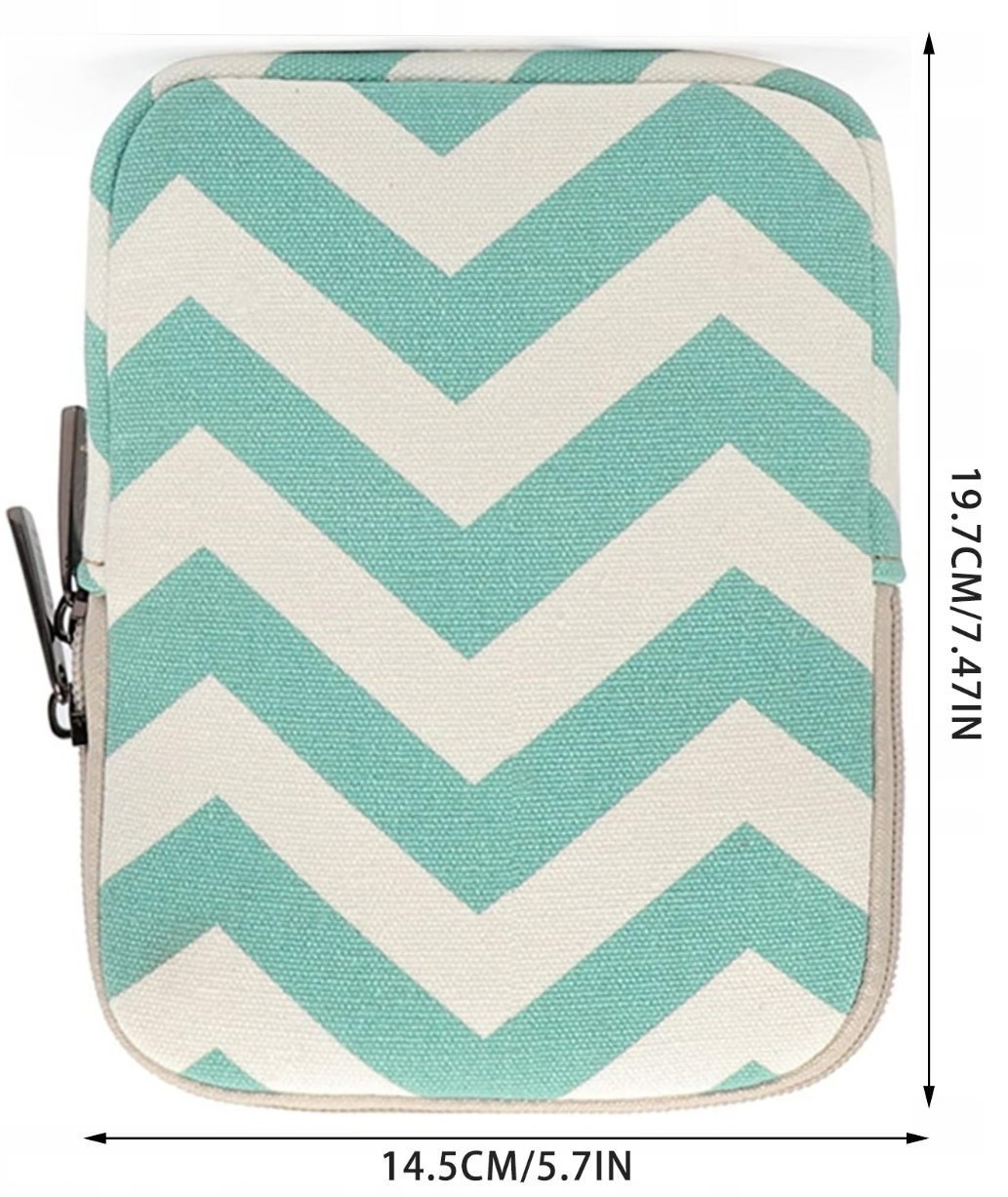ARMORI Zipper Z074 - motív Zigzag Green - Univerzálne puzdro pre čítačky 6" - textilné, zips