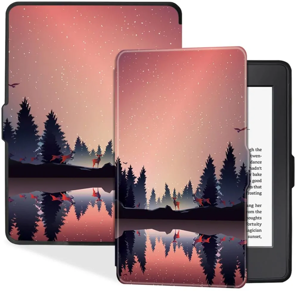 Armori Trimer T112, púzdro pre Amazon Kindle Paperwhite 1/2/3 - magnetické zatváranie, AutoSleep, motív Nightlake