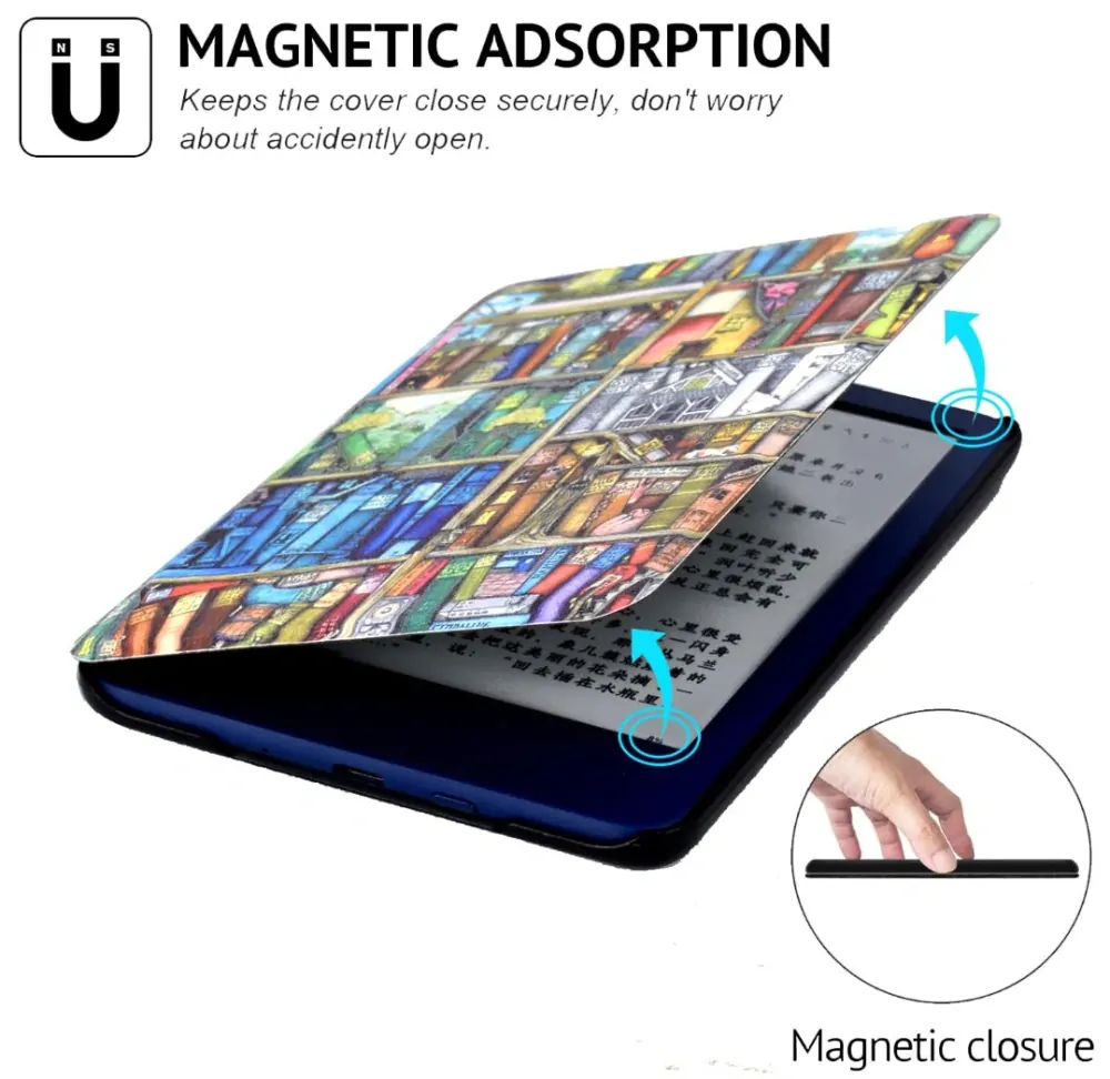 Armori Trimer T177, púzdro pre Amazon Kindle Paperwhite 5 (2021) - magnetické zatváranie, AutoSleep, motív Elder Library