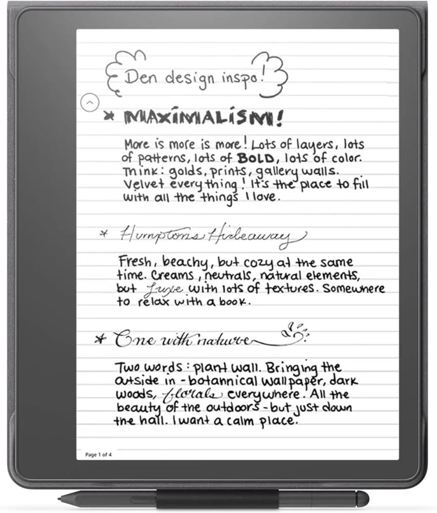 Originálne púzdro Amazon Kindle Scribe - KSLEBL, pravá koža, stojan, čierne