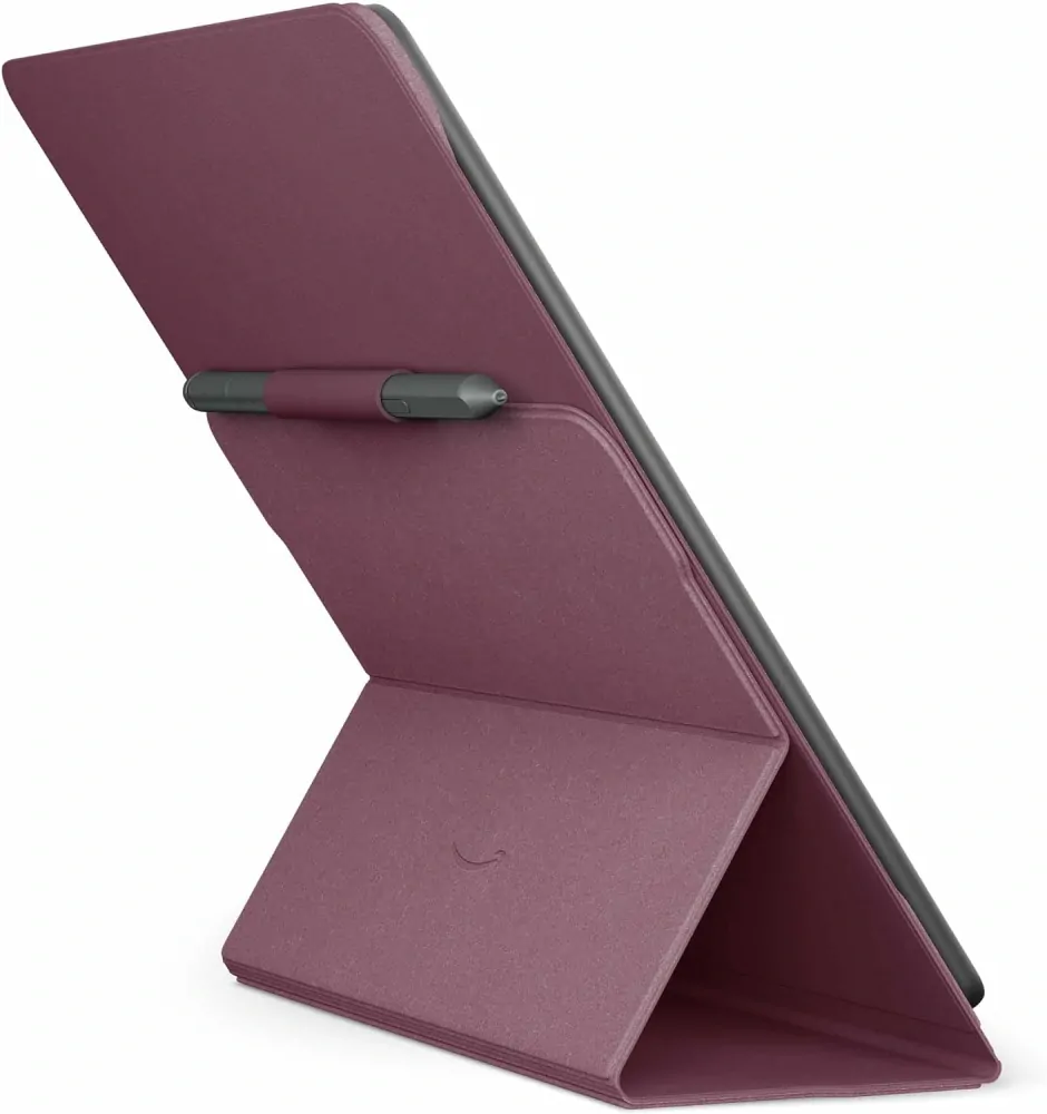 Originálne puzdro Amazon Kindle Scribe - KSLEBL, pravá koža, stojan, červené (Merlot)