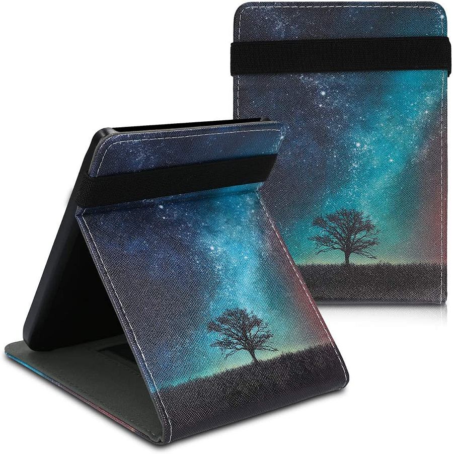 Púzdro KW Mobile - Cosmic Nature - KW4760302 - pre Pocketbook 616/617/627/628/632/633 - farba čierna, šedá, modrá