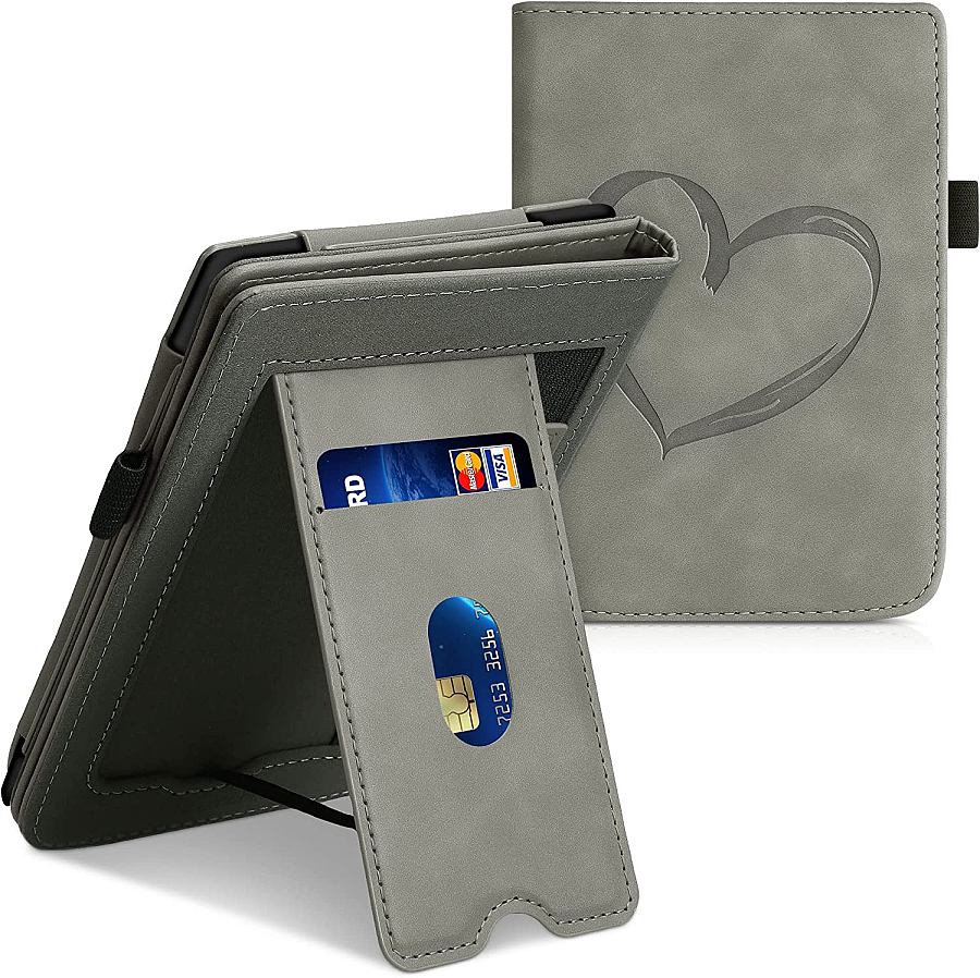 Puzdro KW Mobile - Brushed Heart - KW5481704 - pre Pocketbook 616/617/627/628/632/633 - šedé