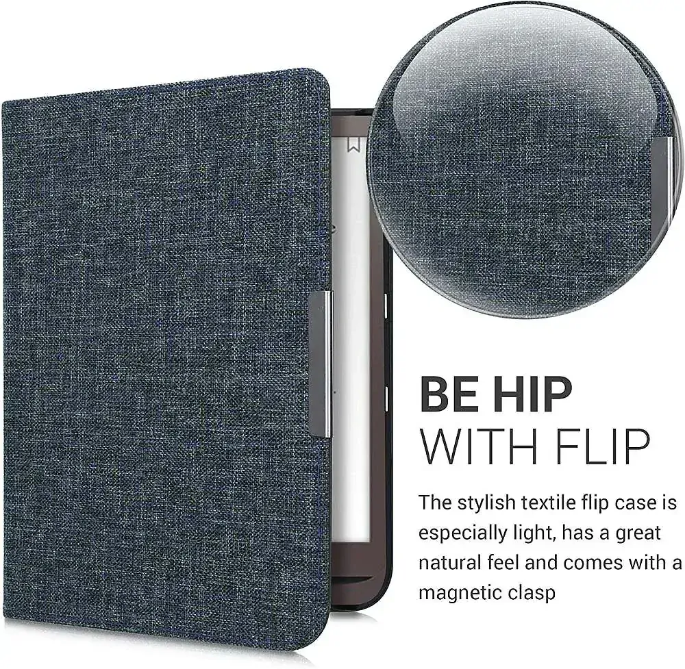 Puzdro KW Mobile - Fabric Flip - KW4677504 - pre Pocketbook 740/741 - tmavo modré
