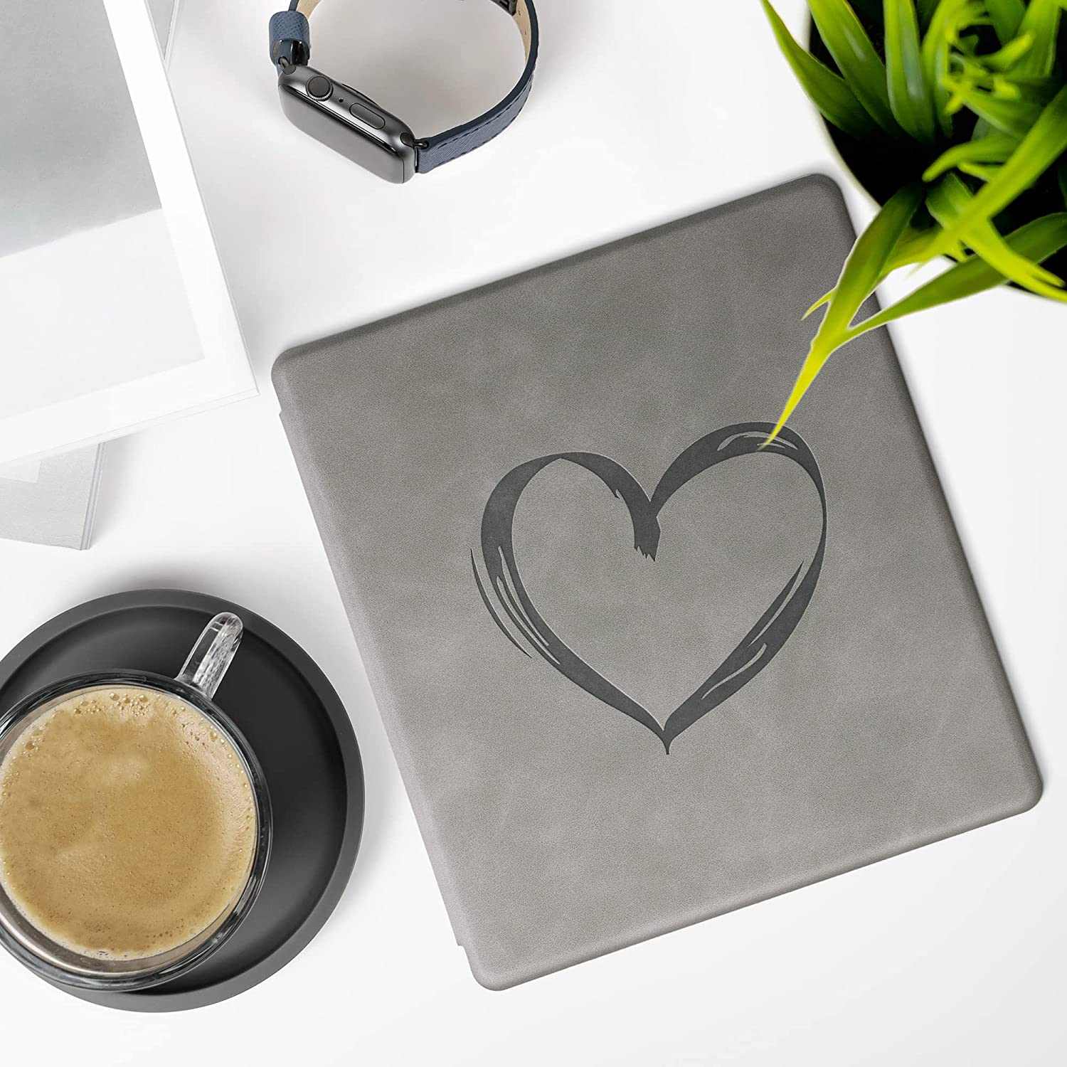 Puzdro KW Mobile - Brushed Heart - KW5697202 - pre Amazon Kindle Oasis 2/3 - šedé