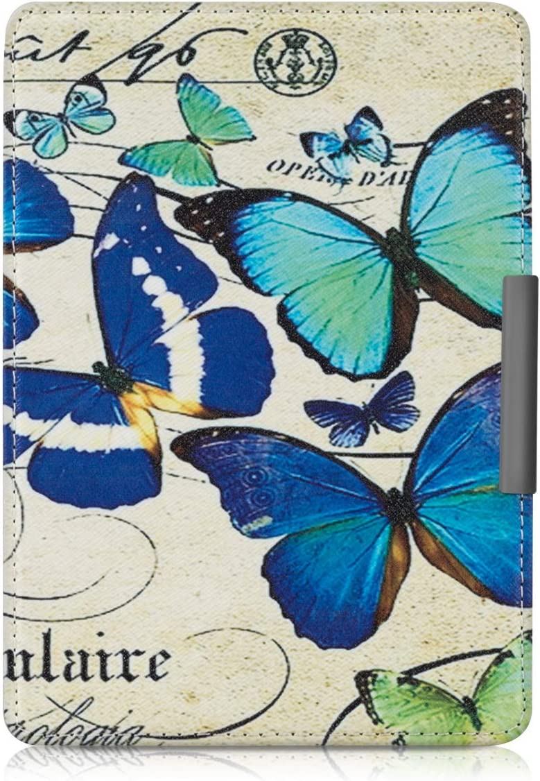 Puzdro KW Mobile - Vintage Butterflies - KW2313606 - pre Amazon Kindle Paperwhite 1/2/3 - modré, béžové