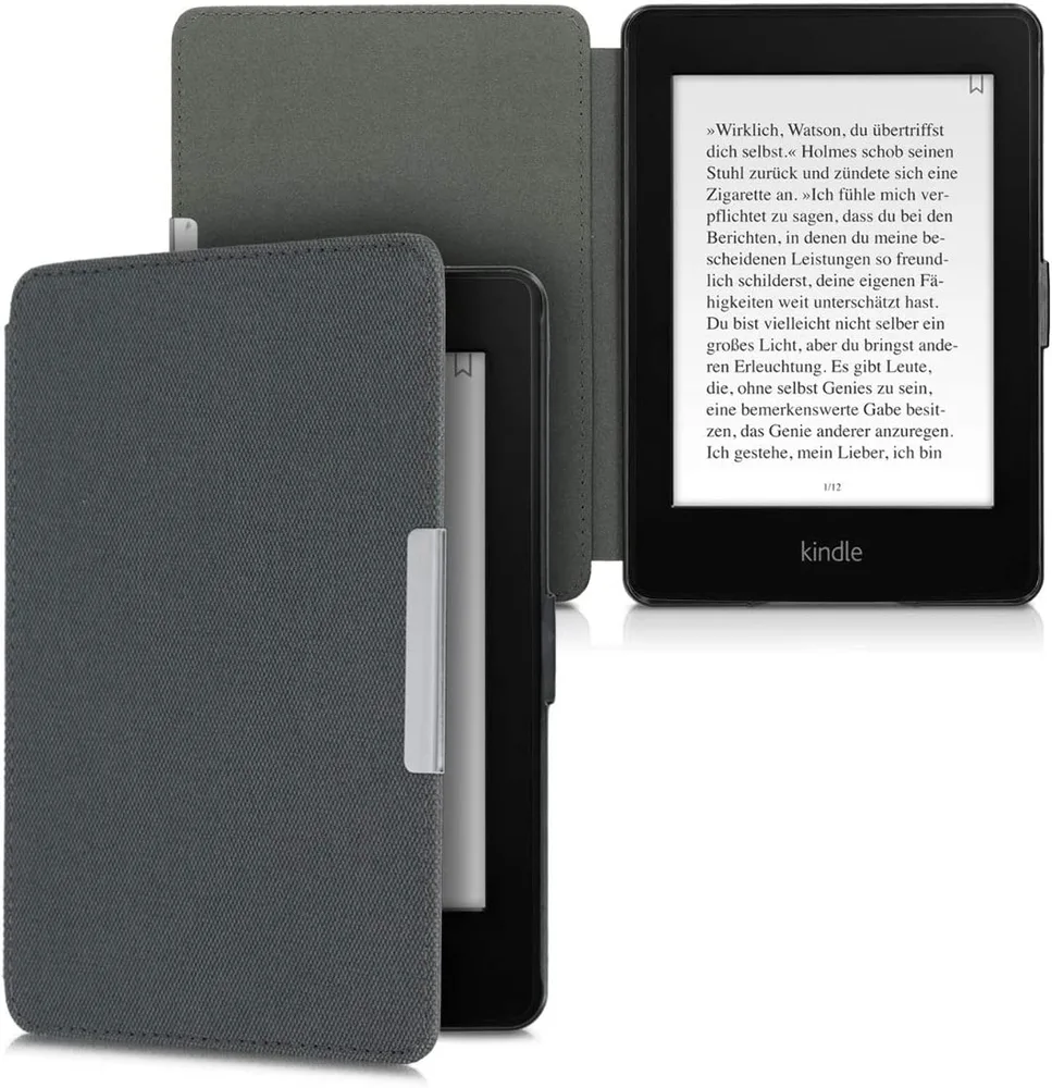 Púzdro KW Mobile - Nylon Book - KW4948773 - pre Amazon Kindle Paperwhite 1/2/3 - antracitové