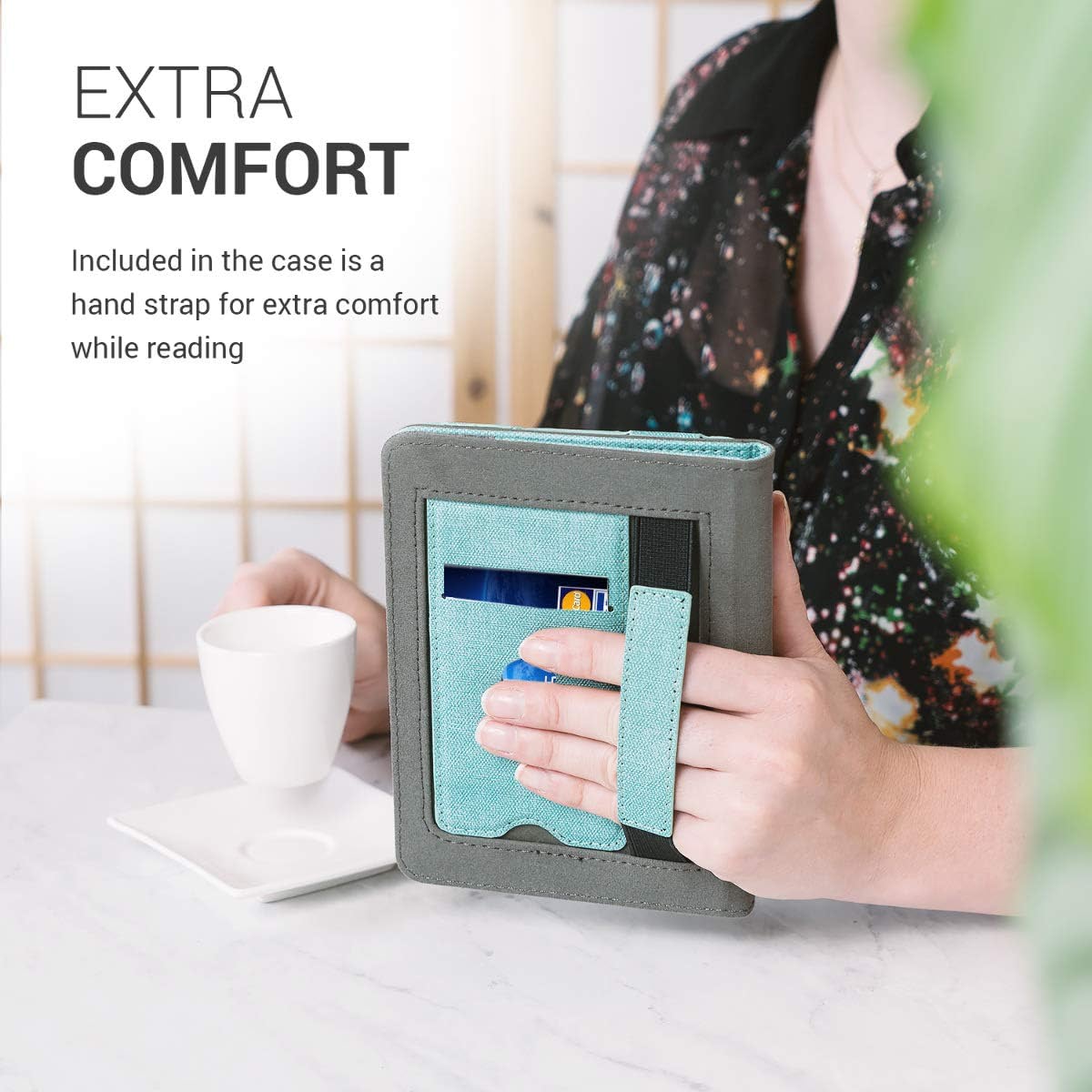 Puzdro KW Mobile Double Leather - KW5021701 - pre Amazon Kindle Paperwhite 1/2/3 - farba grey, mint