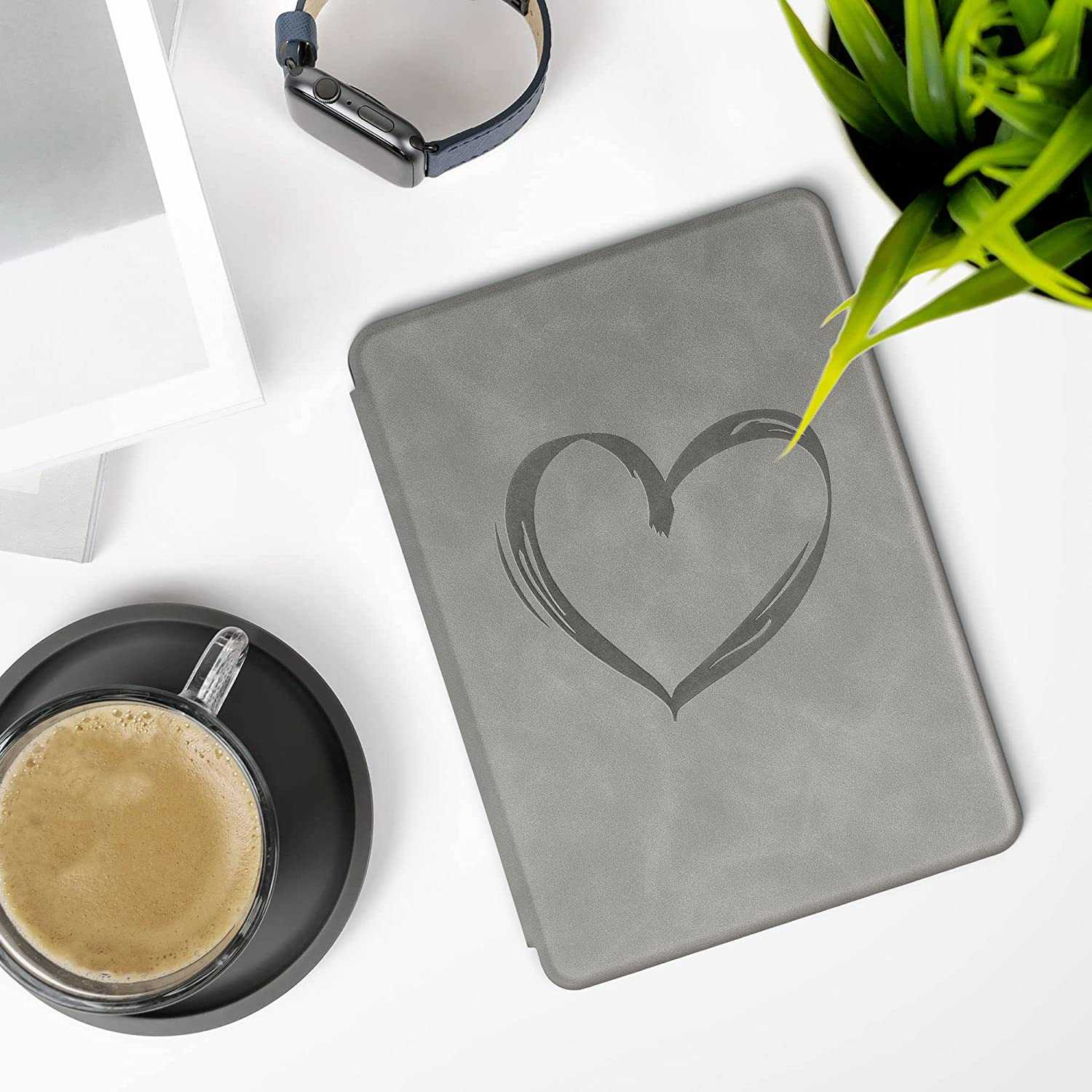Puzdro KW Mobile - Brushed Heart - KW5625703 - pre Amazon Kindle Paperwhite 5 (2021) - šedé