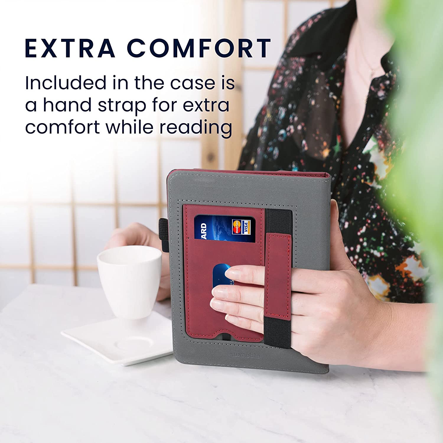Puzdro KW Mobile - Nubuck Brushed Heart - KW5626202 - pre Amazon Kindle Paperwhite 5 (2021) - Dark Red