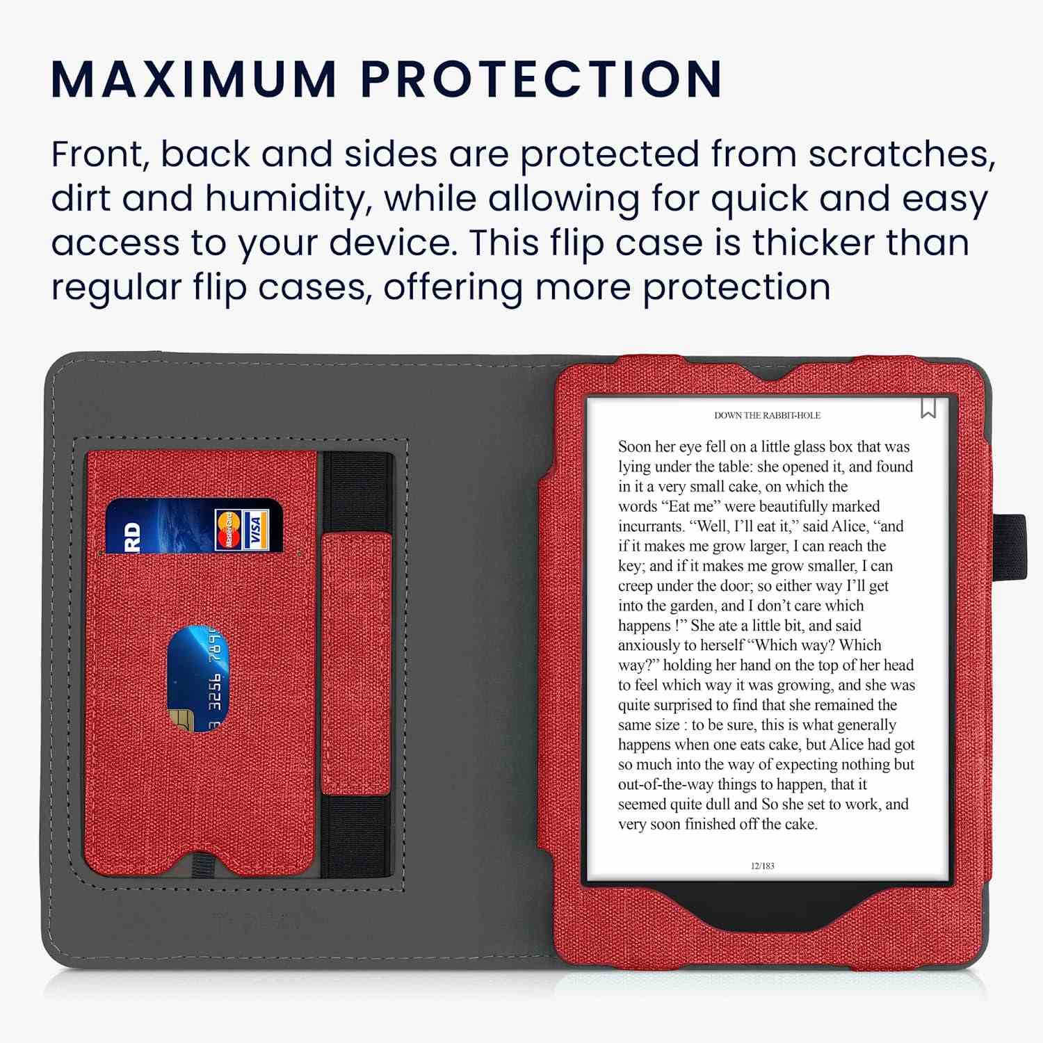 Púzdro KW Mobile Double Leather - KW5626102 - pre Amazon Kindle Paperwhite 5 (2021) - grey, red