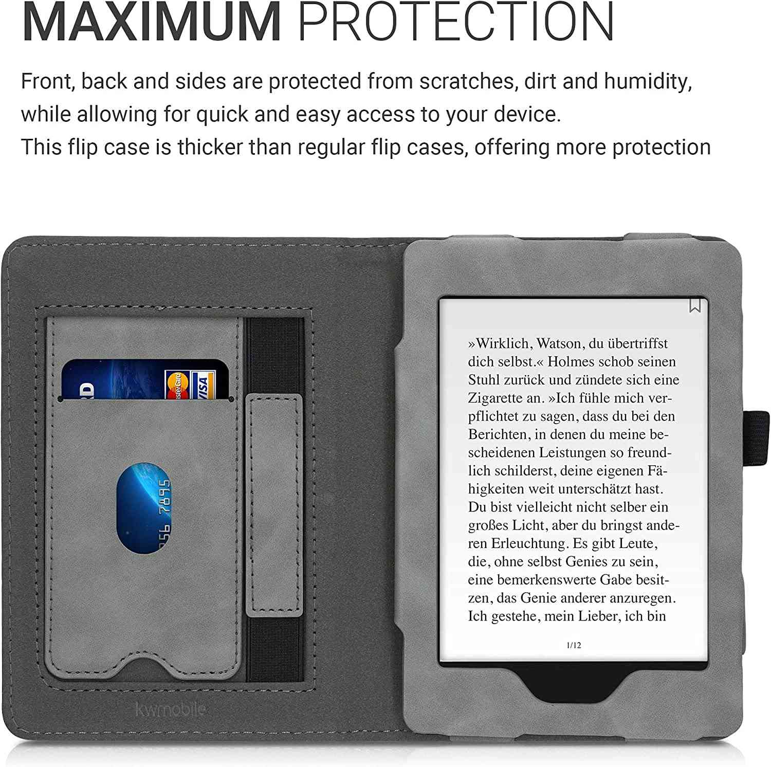 Puzdro KW Mobile - Brushed Heart - KW5022203 - pre Amazon Kindle Paperwhite 4 (2018) - šedé