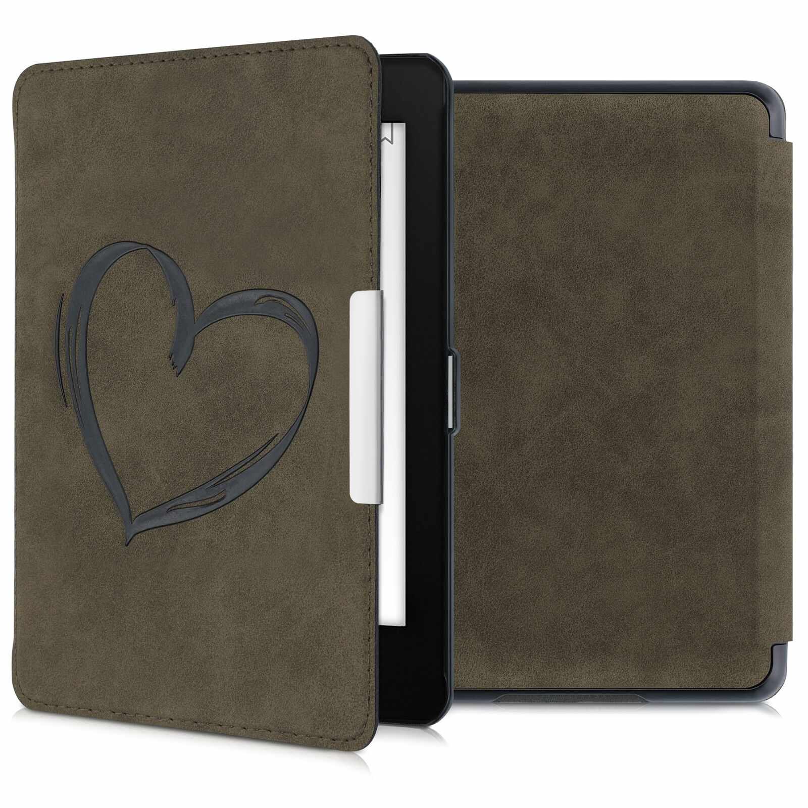 Puzdro KW Mobile Felt Brushed Heart - KW5492402 - pre Amazon Kindle Paperwhite 4 (2018) - hnedé