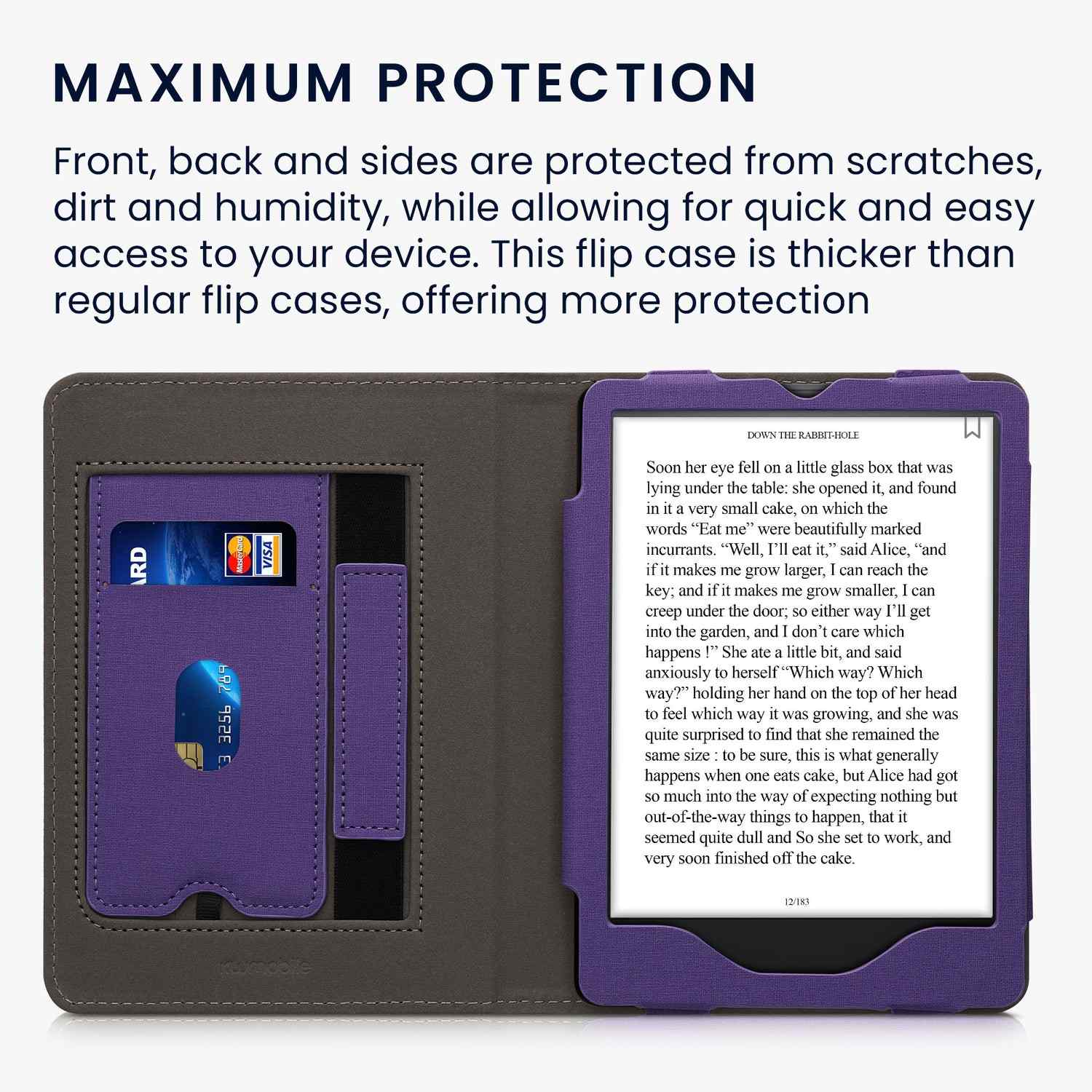 Puzdro KW Mobile Double Leather - KW5626105 - pre Amazon Kindle Paperwhite 5 (2021) - šedá, fialová
