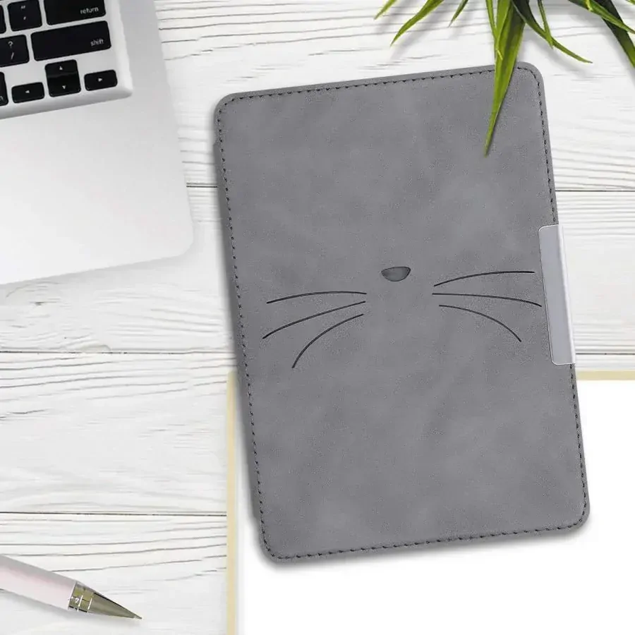 Puzdro KW Mobile - Meow Meow - KW4897514 - pre Amazon Kindle Paperwhite 4 (2018) - šedé