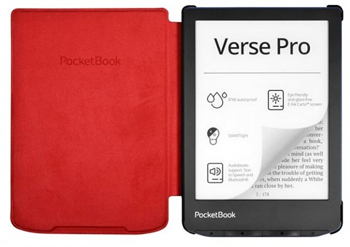 Púzdro H-S-634-R-WW Shell pre Pocketbook 629/634 - Passion Red červené, orig.