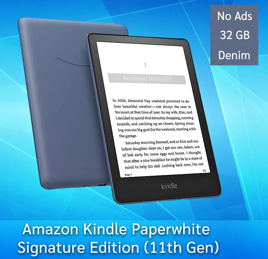 Amazon Kindle Paperwhite 5 (2021) Signature Edition - bez reklám, 32GB - modrý