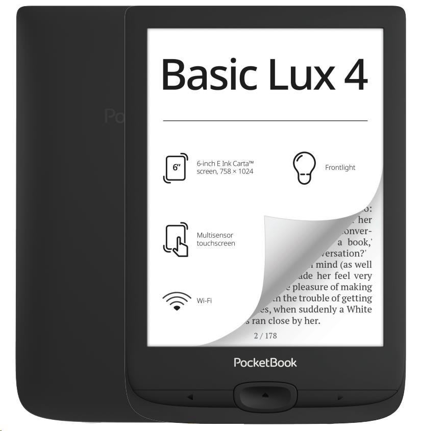 PocketBook 618 Basic 4 - 8GB, WiFi, čierny