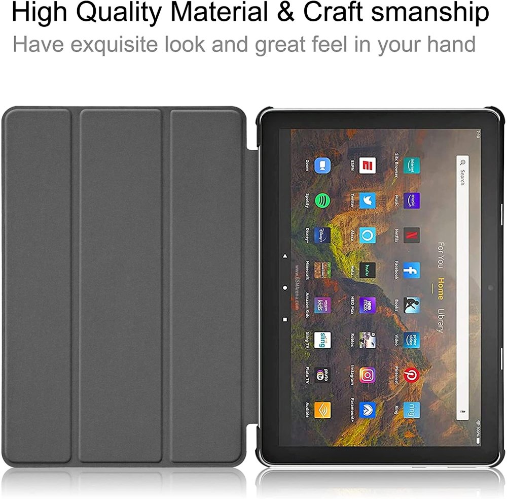 Durable Lock DLS-207 - puzdro so stojanom pre Amazon Kindle Fire HD 10 - čierne (11.gen, 13.gen.)