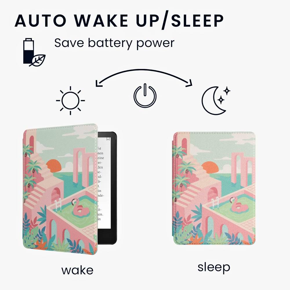 Puzdro KW Mobile - Summer Vibes - KW5781009 - pre Amazon Kindle Paperwhite 5 (2021) - viacfarebné, vrecko na ruku