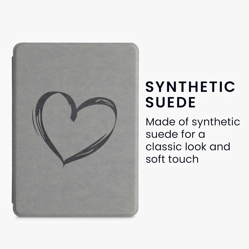 Puzdro KW Mobile - Suede Brushed Heart - KW5625806 - pre Amazon Kindle Paperwhite 5 (2021) - šedé