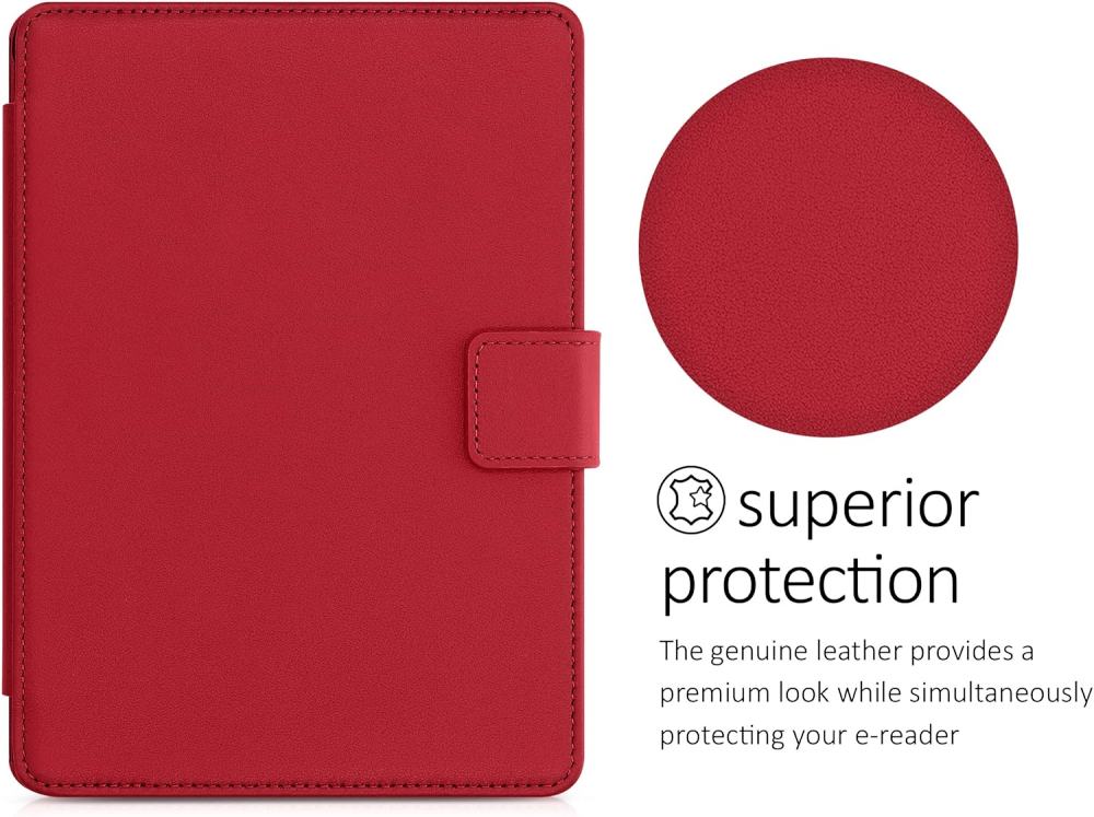 Púzdro KW Mobile (Kalibri) - Real Leather - KA5626620 - pre Amazon Kindle Paperwhite 5 (2021) - červená koža