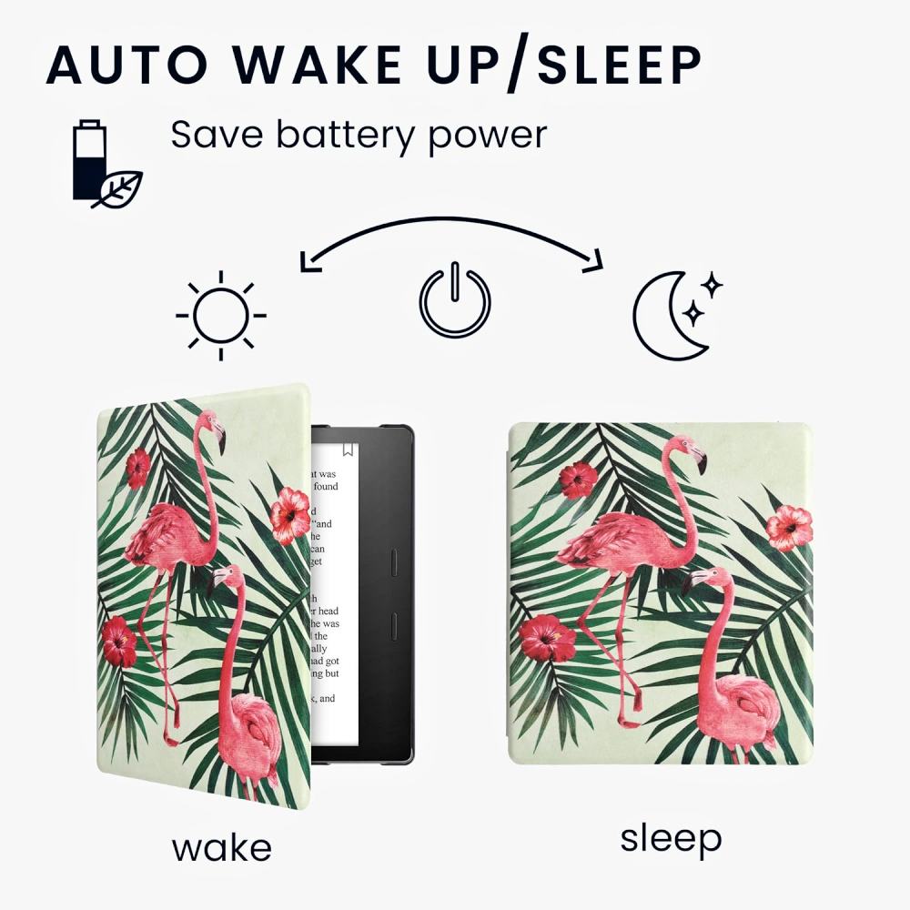 Puzdro KW Mobile - Flamingos & Palm Trees - KW4941715 - pre Amazon Kindle Oasis 2/3 - viacfarebné