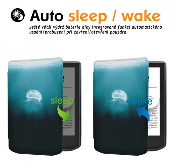 Puzdro B-SAFE LOCK 3514, obal na Pocketbook 629 Verse / 634 Verse Pro - magnetické zatváranie, AutoSleep, motív Medusa