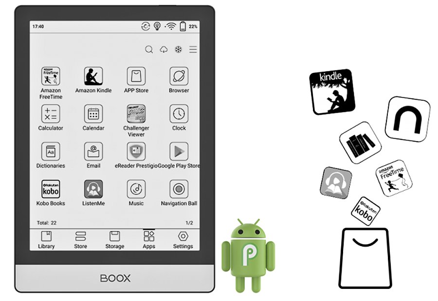 ONYX BOOX POKE 2, 6", 32 GB, Bluetooth, Android 9, E-ink displej, WiFi - čierny