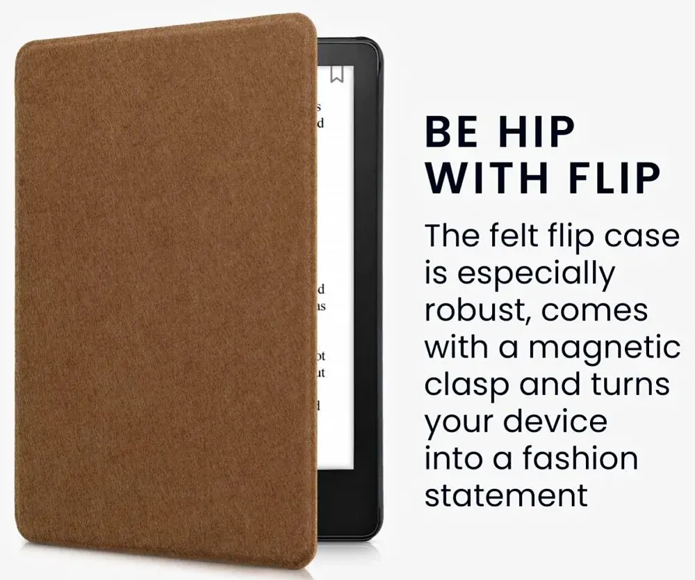 Puzdro KW Mobile Felt Fabric - KW5625905 - pre Amazon Kindle Paperwhite 5 (2021) - hnedé