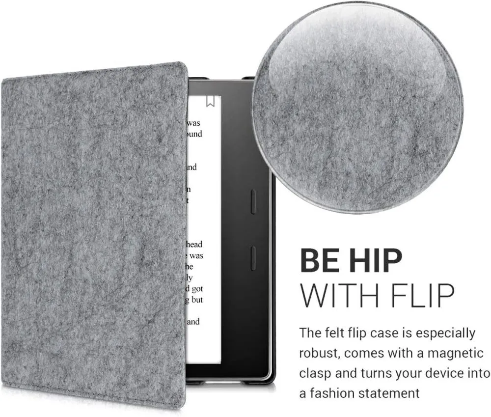 Puzdro KW Mobile Felt Fabric - KW5062301 - pre Amazon Kindle Oasis 2/3 - šedé