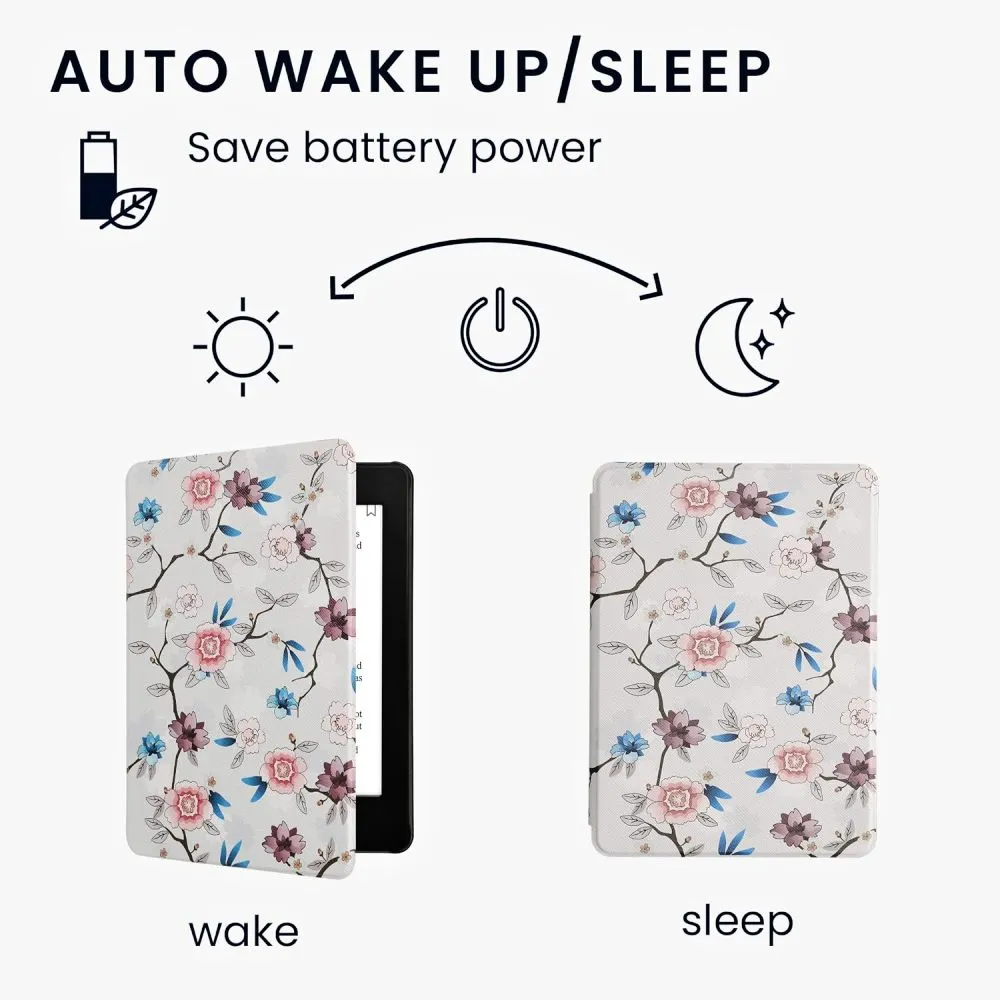 Puzdro KW Mobile - Flower Leaf - KW5983408 - pre Amazon Kindle Paperwhite 5 (2021) - viacfarebné