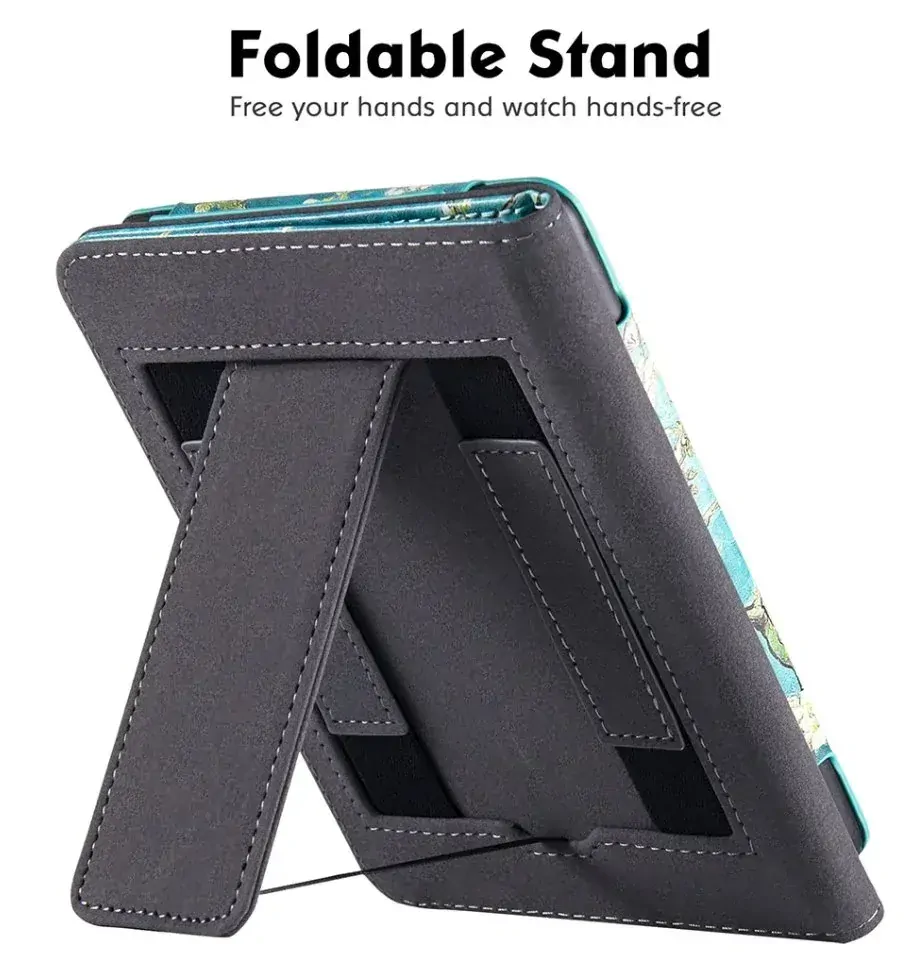 Fortress FT4007 - puzdro so stojanom pre Pocketbook 743 (G/C/K) - motív Blue Garden, magnet, AutoSleep