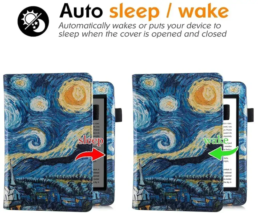 Fortress FT4015 Premium - puzdro so stojanom pre Amazon Kindle Paperwhite 5 (2021) - motív Gogh, magnet, AutoSleep