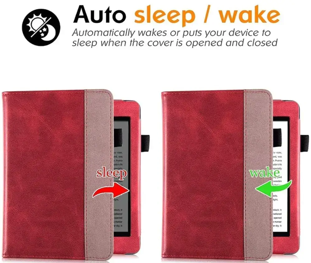 Fortress FT4025 Premium - puzdro so stojanom pre Amazon Kindle Paperwhite 5 (2021) - červené/sivé, magnet, AutoSleep