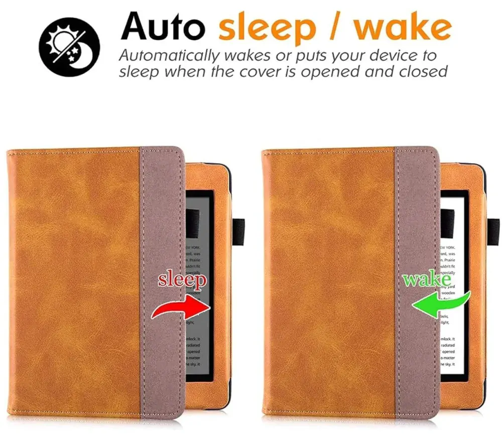 Fortress FT4026 Premium - púzdro so stojanom pre Amazon Kindle Paperwhite 5 (2021) - hnedé/sivé, magnet, AutoSleep