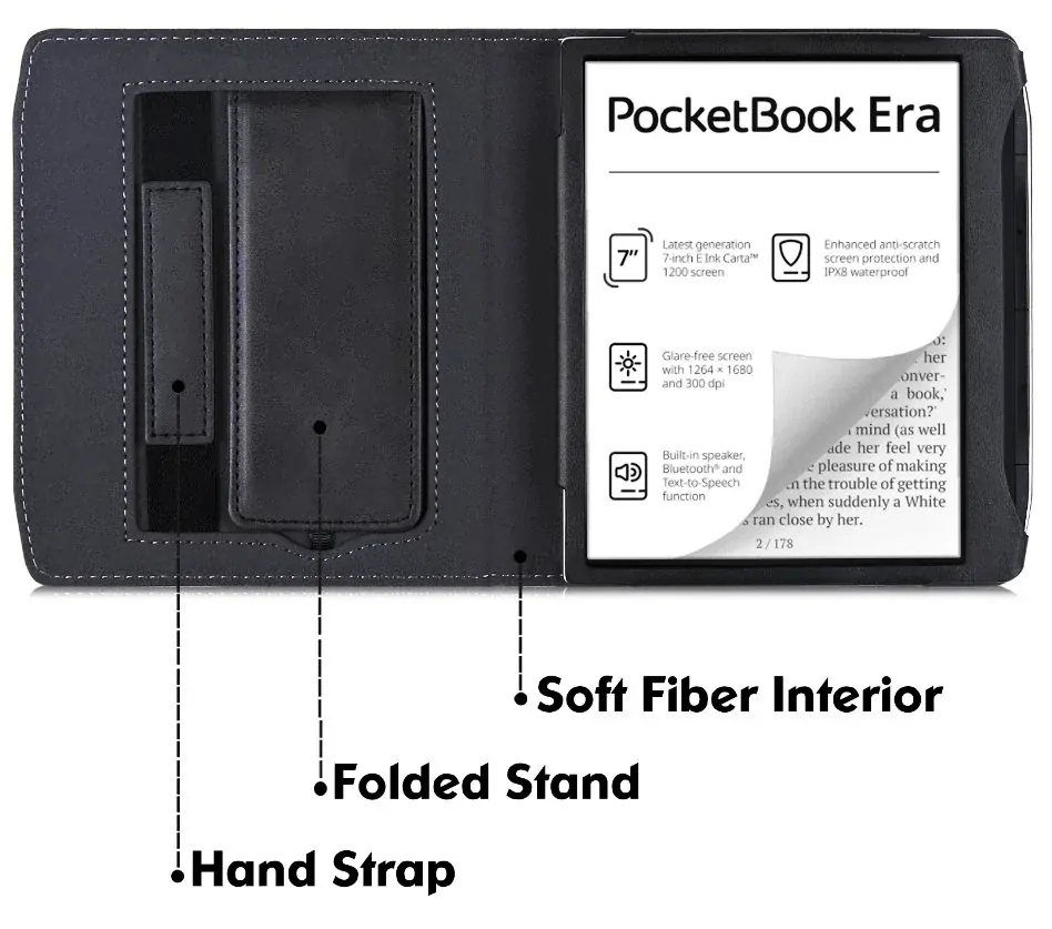Fortress FT4030 - puzdro so stojanom pre Pocketbook 700 Era - čierne, magnet, AutoSleep