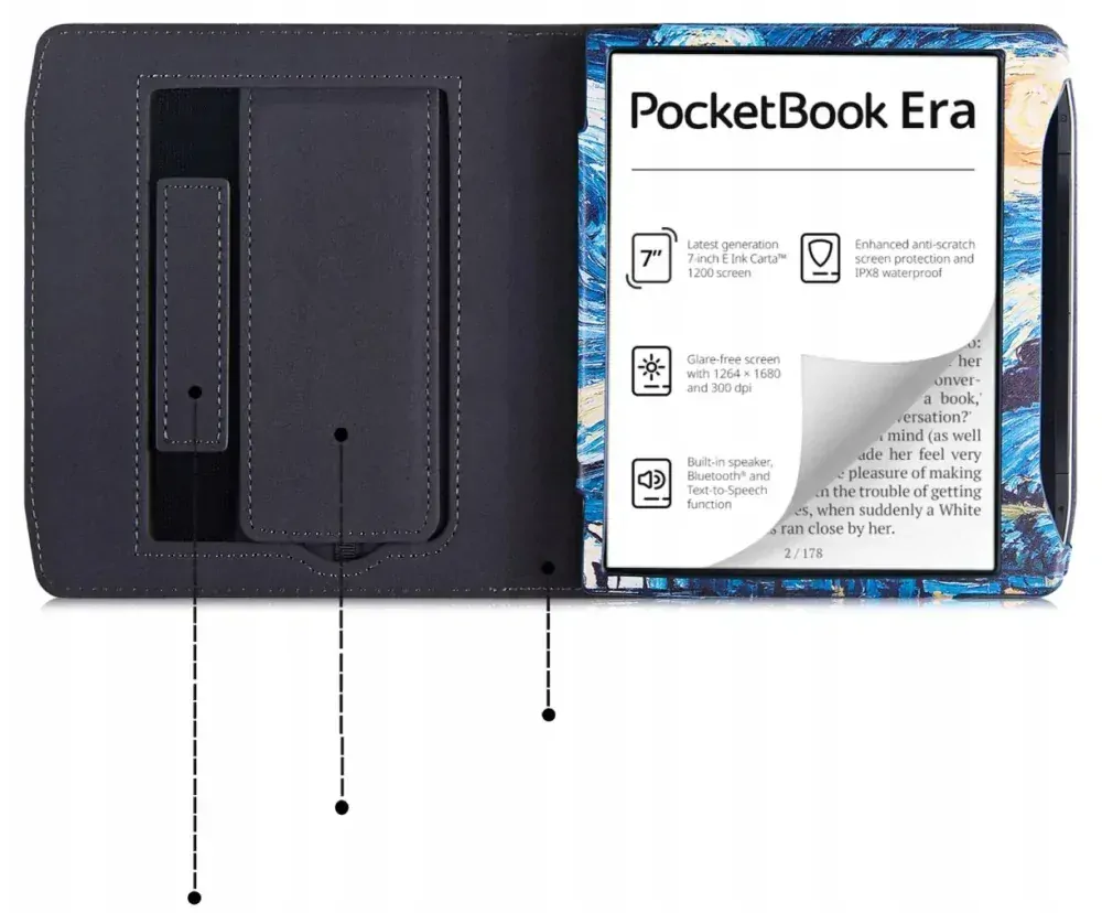 Fortress FT4033 - puzdro so stojanom pre Pocketbook 700 Era - motív Gogh, magnet, AutoSleep
