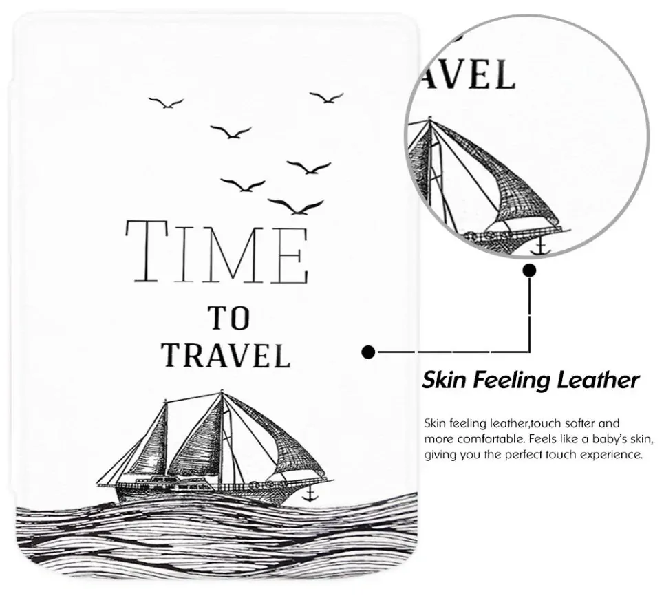 Armori Trimer T060, púzdro pre Pocketbook 629 Verse / 634 Verse Pro - magnetické zatváranie, AutoSleep, motív Time to Travel