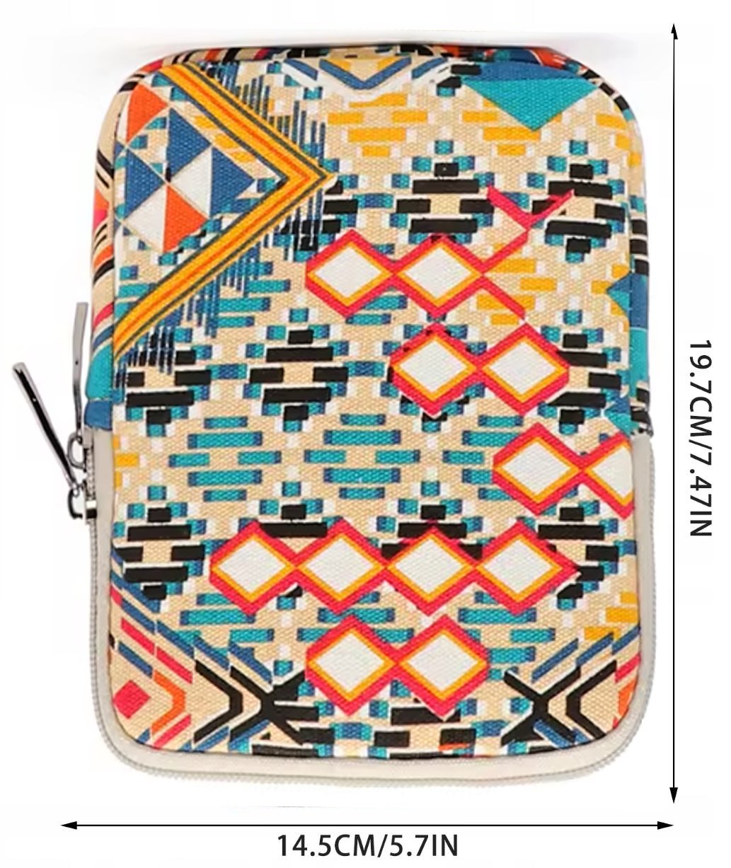 ARMORI Zipper Z079 - motív Geometric - Univerzálne púzdro pre čítačky 6" - textilné, zips
